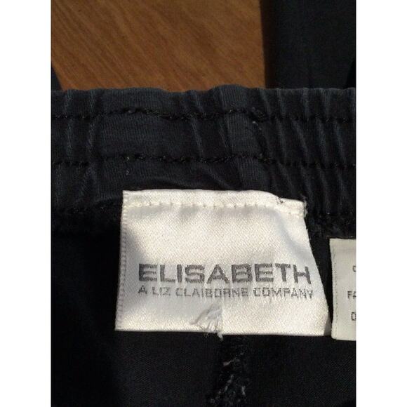 Elisabeth by Liz Claiborne Black Elastic Waist Cotton Pant Size 2 - Picture 6 of 13